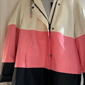 Talbots Cream, Pink, and Black Utility Jacket